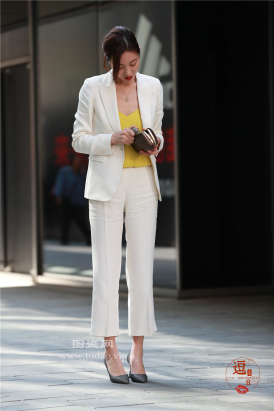 编码2363西装长裤高跟御姐