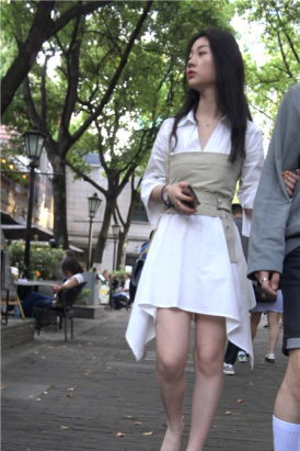 白色连衣裙性感凉高跟街拍美女 [1.18 GB]